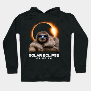 Solar Siesta: Sloth Enjoying the Eclipse Spectacle T-Shirt Design Hoodie